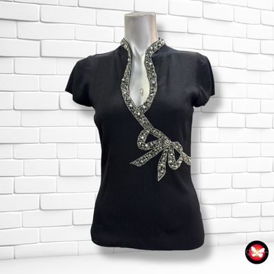 Jersey de manga corta con pedrería Talla L/XL (pequeña)