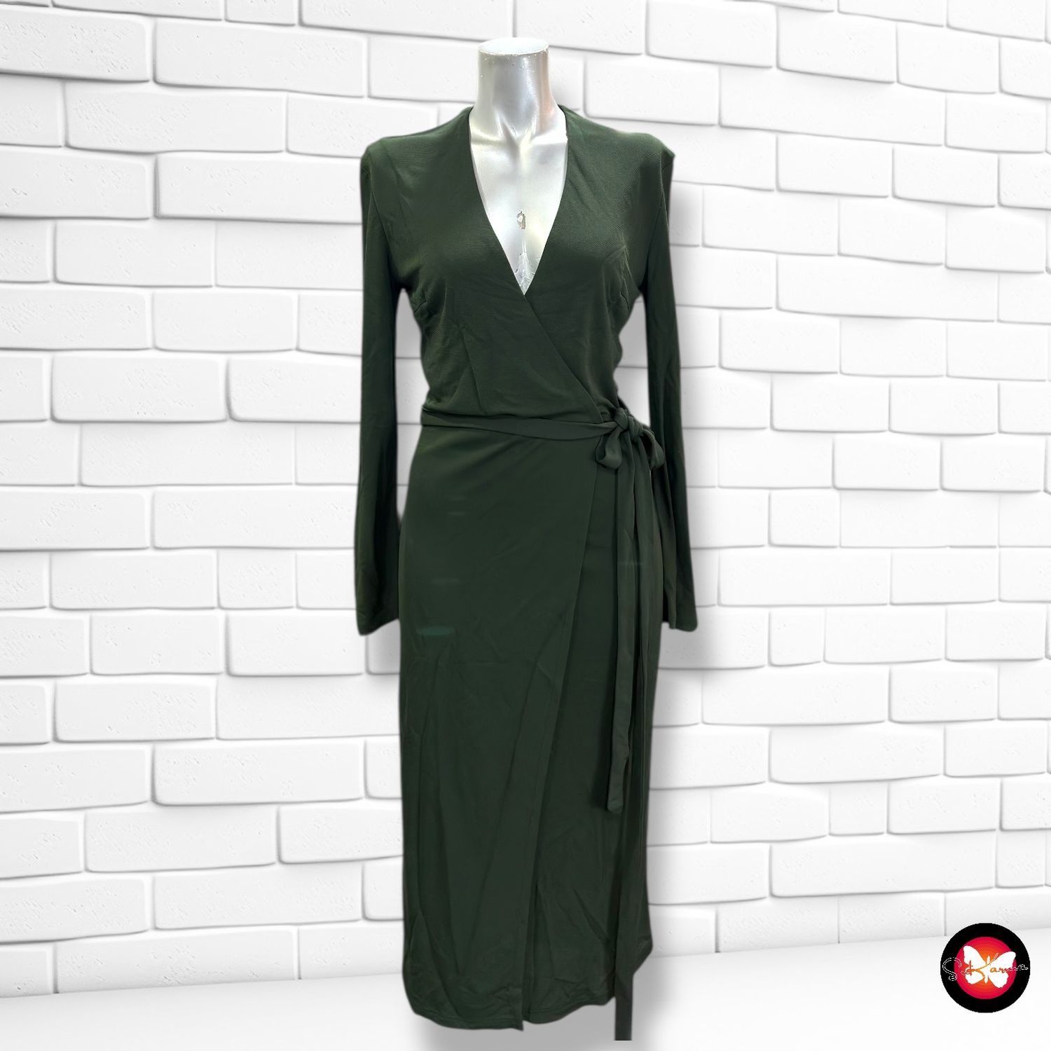 Vestido midi escote cruzado MANGO Talla S