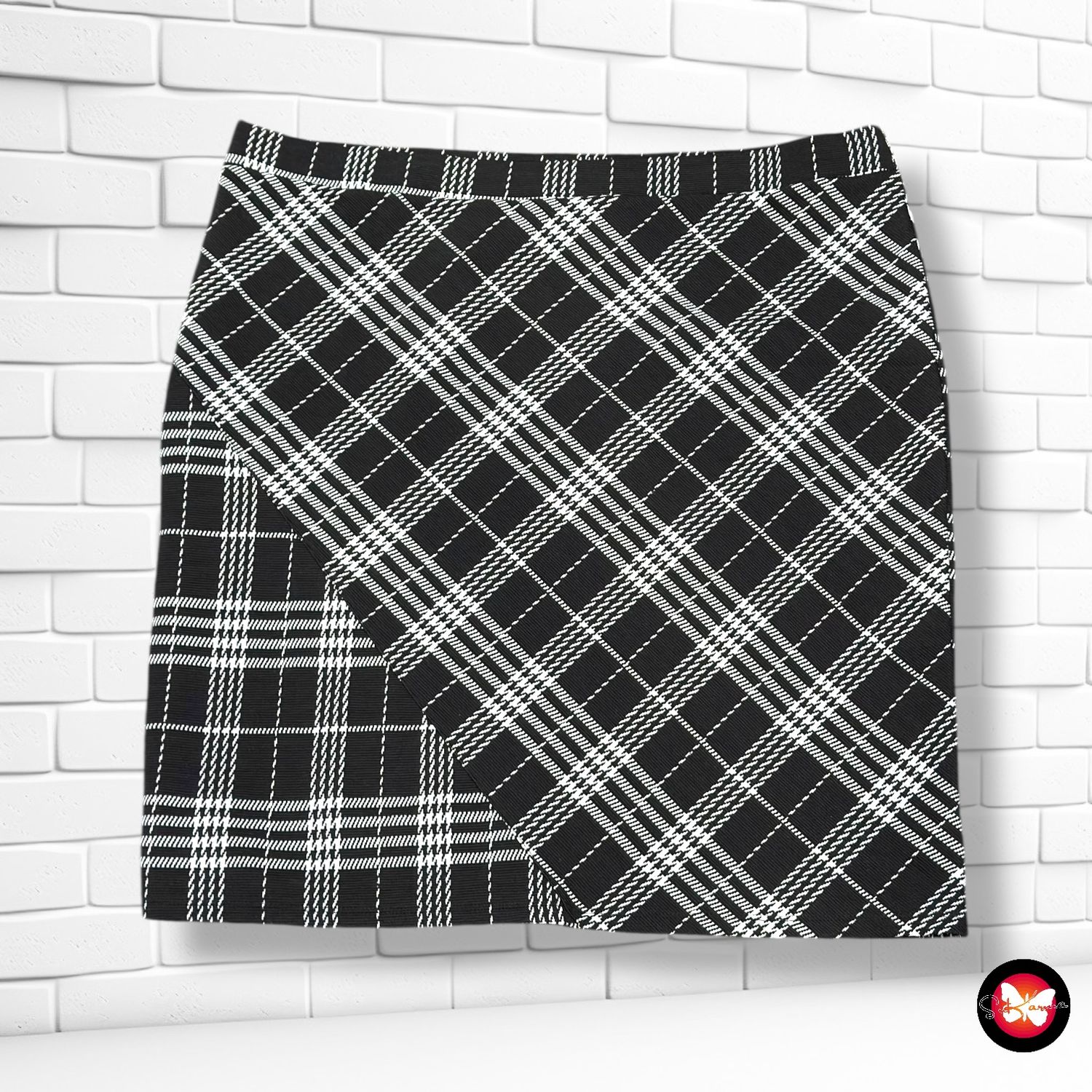 **HOY** Falda elástica de cuadros PUNTO ROMA Talla XL (grande)