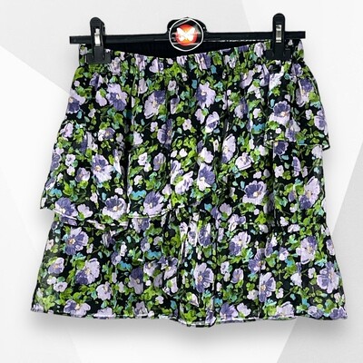 Falda de gasa de volantes STRADIVARIUS Talla S