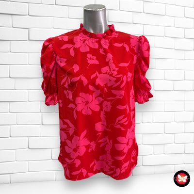Blusa de manga corta abullonada SHEIN Talla S