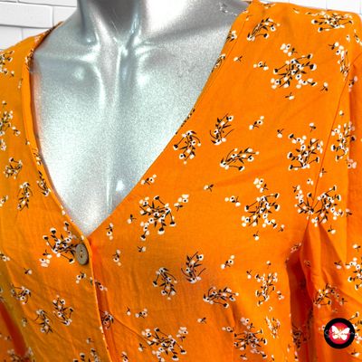 Camisa de manga larga con florecitas Talla S