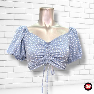 Blusa cropped de florecitas SHEIN Talla XS