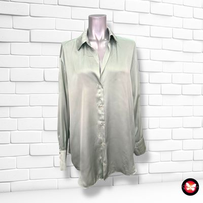 Camisa de manga larga de satén ZARA Talla M (grande)