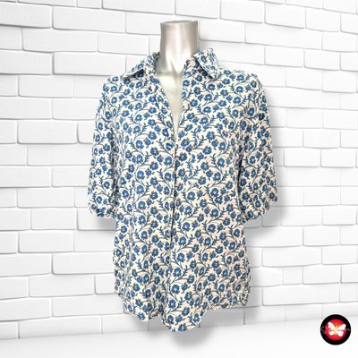 Camisa de manga corta con florecitas ZARA Talla S