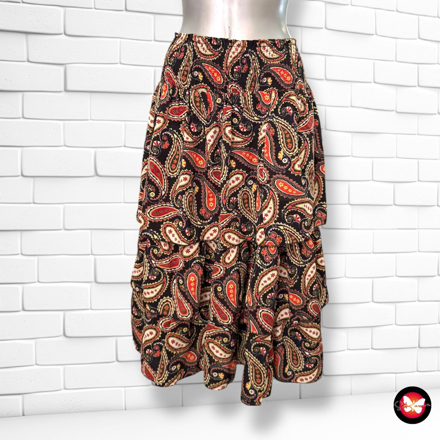 Falda midi de volantes COLORFUL REBEL Talla M (grande)
