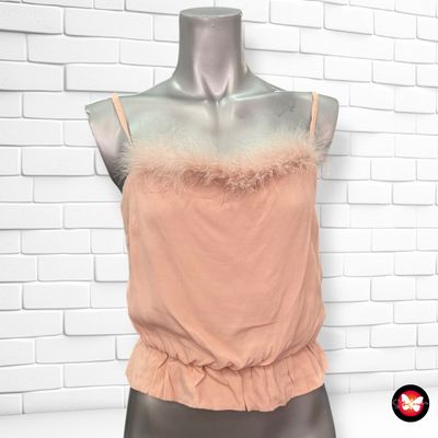 Blusa de tirantes con plumas BERSHKA Talla S