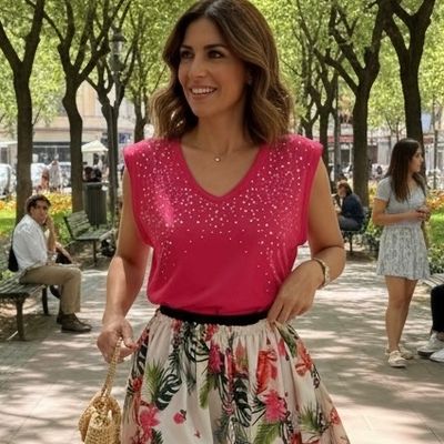 Camiseta sin mangas con tachitas BEXLEYS Talla L (grande)