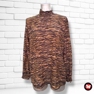 Blusa de manga larga estampado militar PERLA NERA Talla S