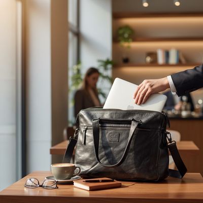 **HOY** Bolso bandolera maletín ordenador de piel BEAR