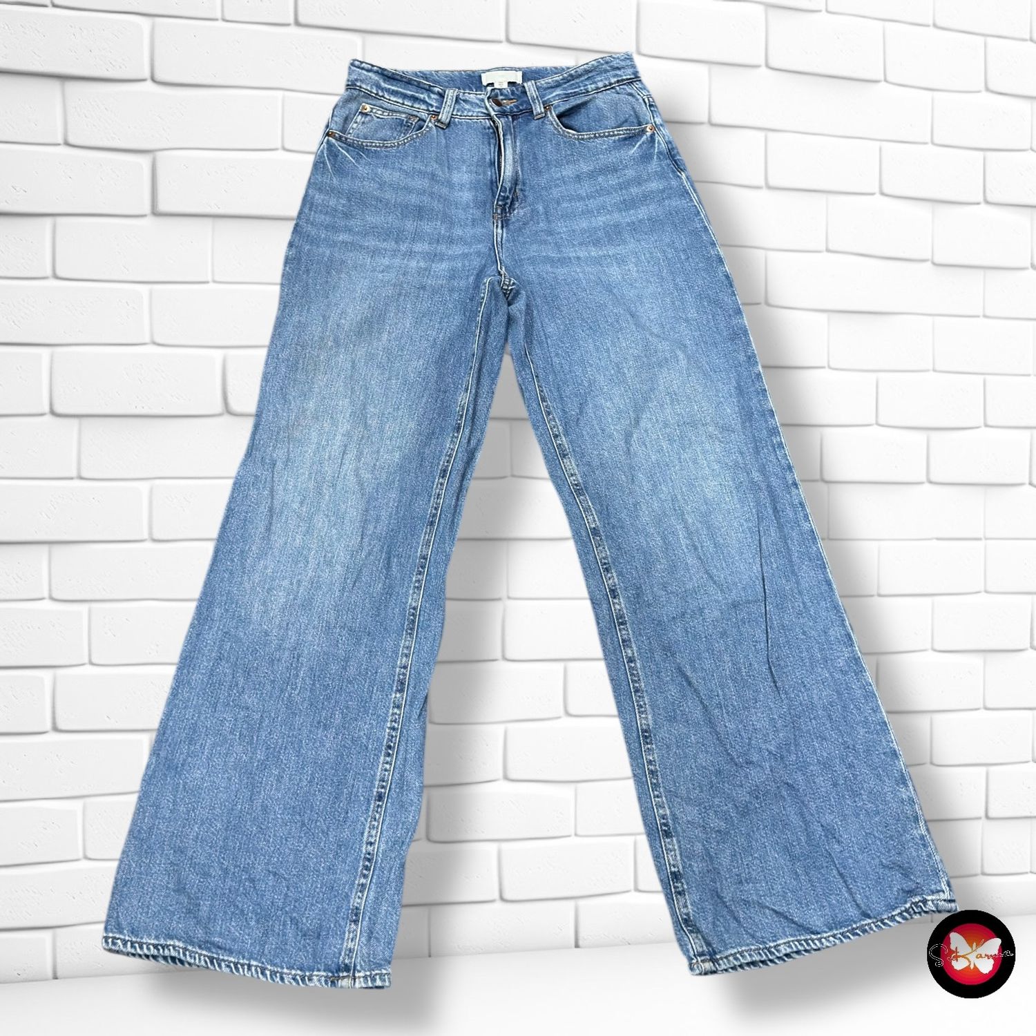 Pantalón vaquero ancho de pierna H&amp;M Talla 38