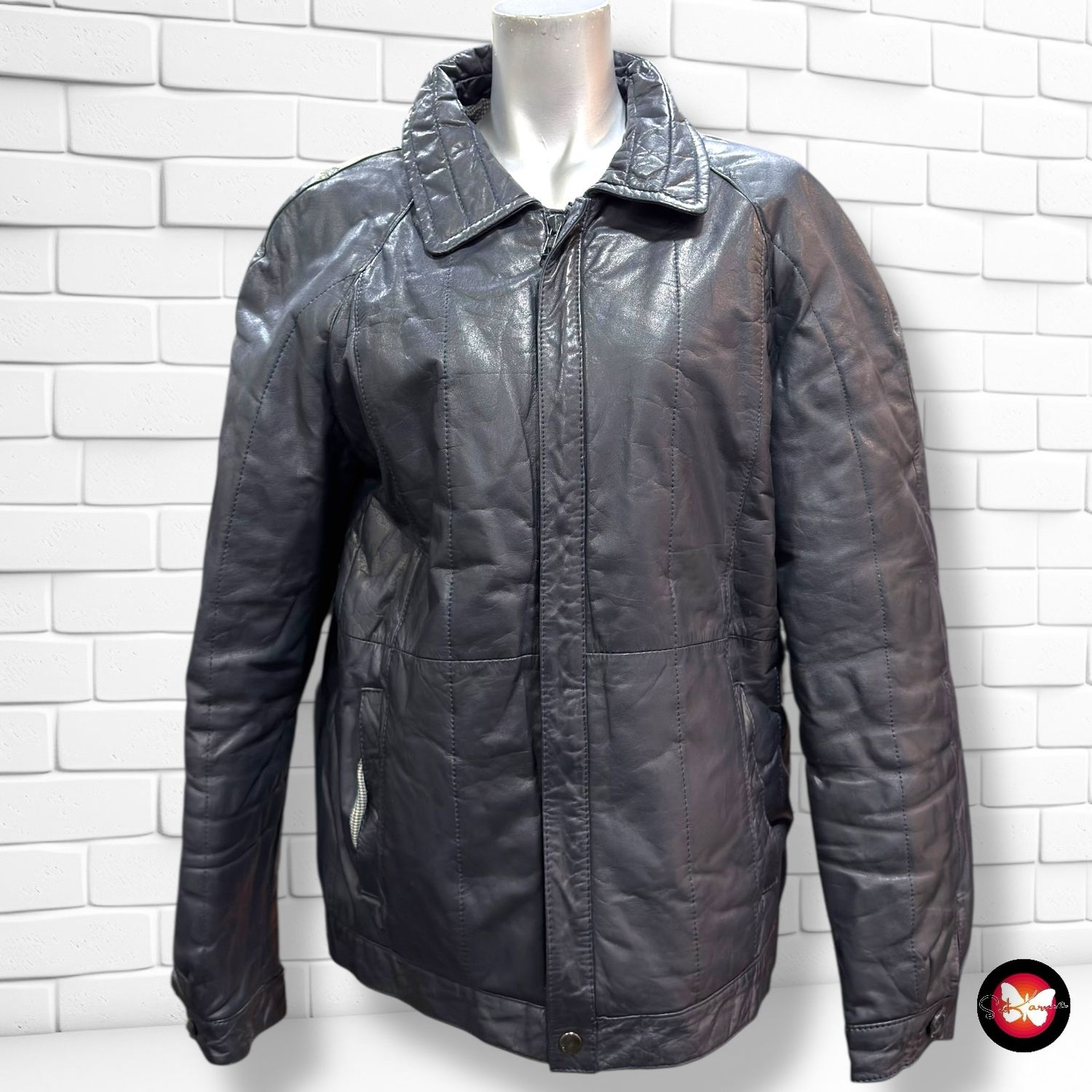 Cazadora de piel acolchada Talla Hombre S/M