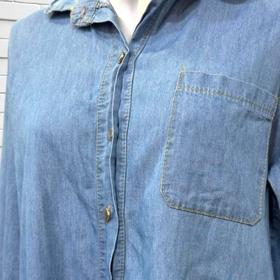 Vestido camisero vaquero Talla Única (pequeña)