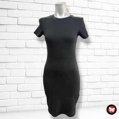 **HOY** Vestido de manga corta canalé PRIMARK color Negro Talla S