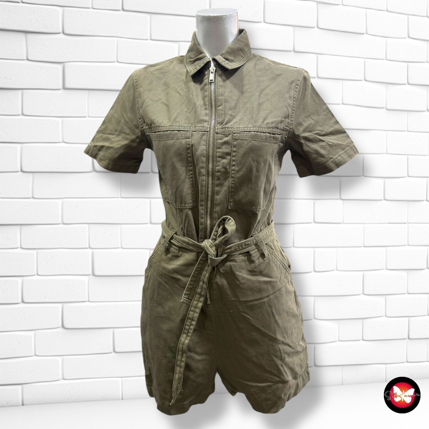 Mono safari F&amp;F color Verde militar Talla 34