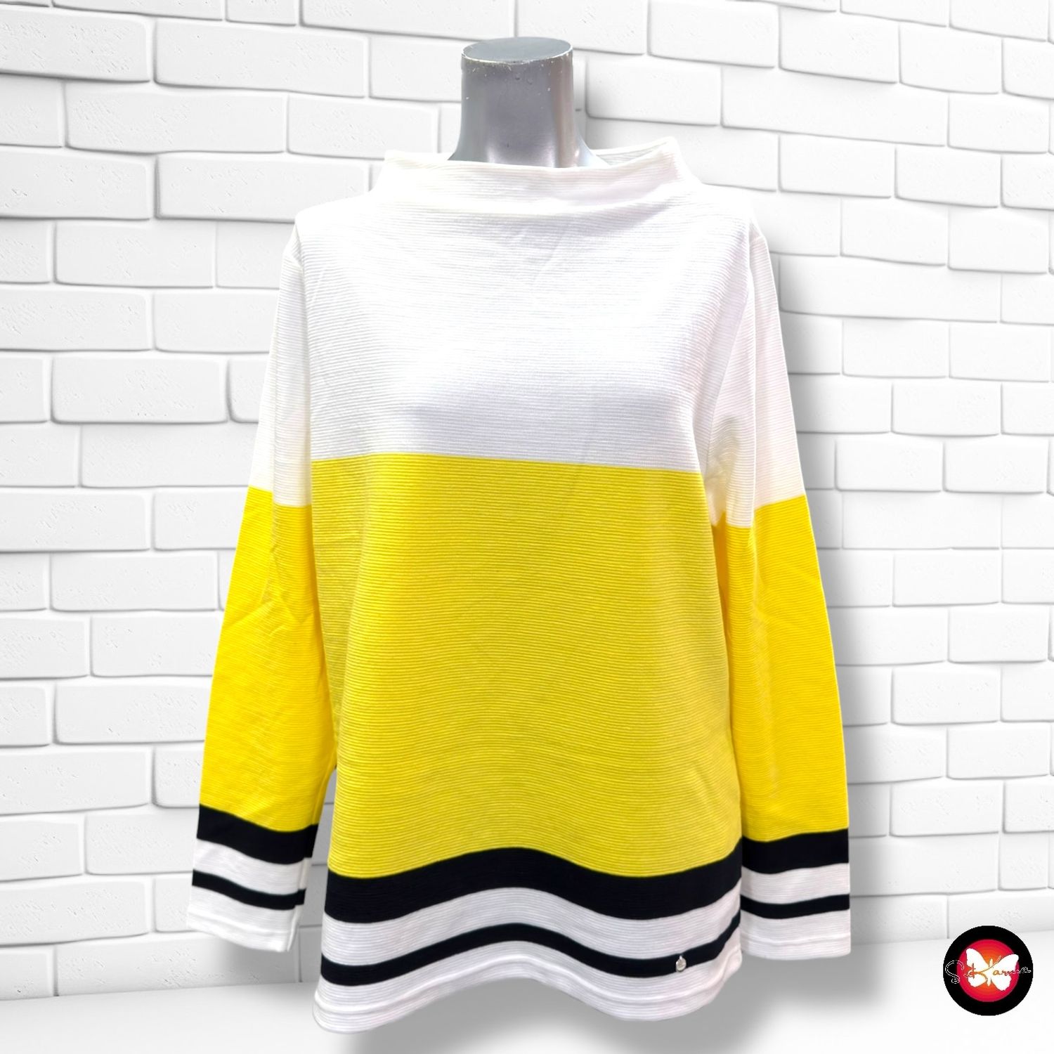 Sudadera GINA LAURA color Blanco, amarillo y negro Talla M