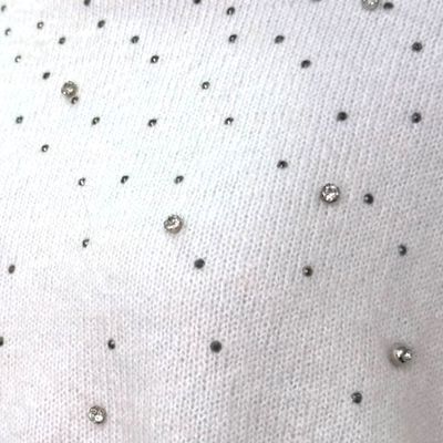 Jersey de manga larga con brillitos C&amp;A color Hueso Talla M