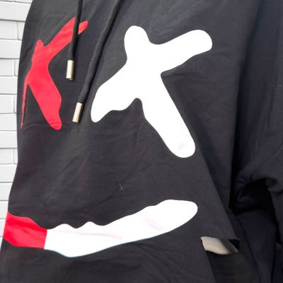 **HOY** Sudadera con capucha  color Negro, blanco y rojo Talla S