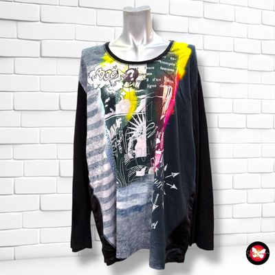 Camiseta de manga larga con espalda satinada color Negro y varios Talla 46