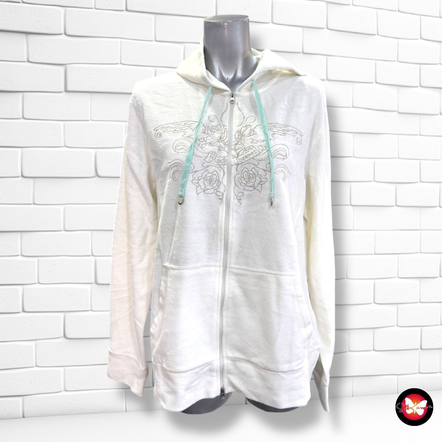 Chaqueta sudadera de peluchito ROCK FOREVER color Hueso Talla 44/46