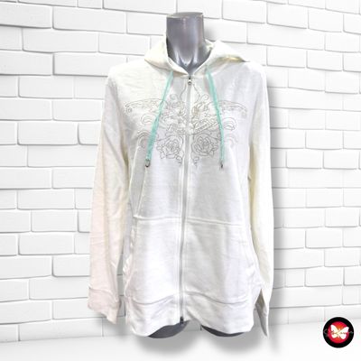 Chaqueta sudadera de peluchito ROCK FOREVER color Hueso Talla 44/46