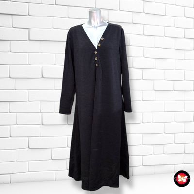 **HOY** Vestido largo de punto VALENTINA color Negro Talla 4XL
