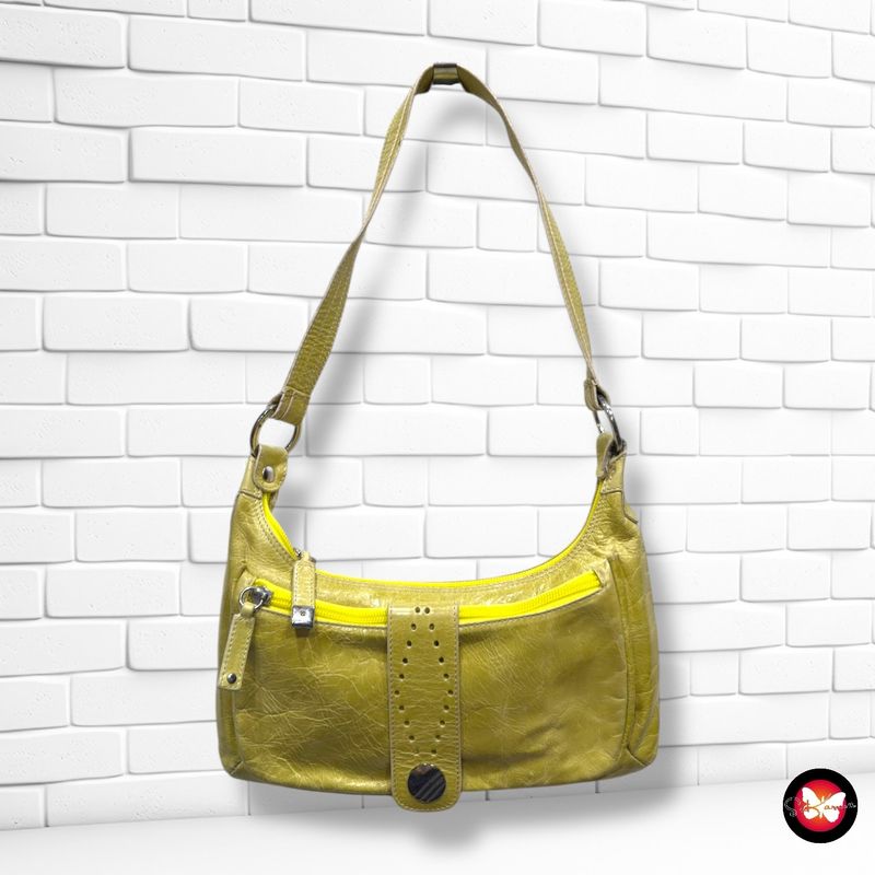 Bolso de hombro de piel ENTRÀ color Lima Talla PEQUEÑO