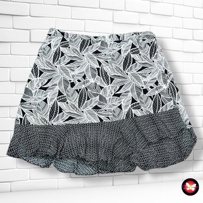 Falda BONMARCHÉ color Negro y blanco Talla 52 (UK24)