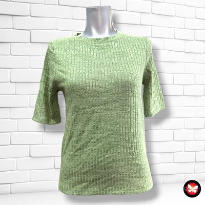 Jersey de manga corta canalé PRIMARK color Verde Talla S