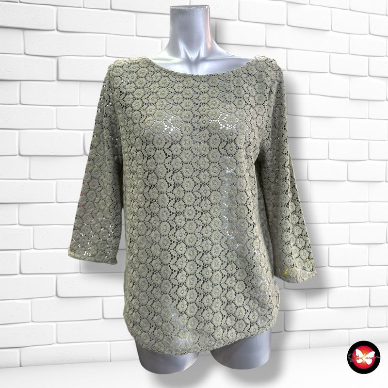 Blusa traslúcida de encaje  GEORGE color Verde Talla 38