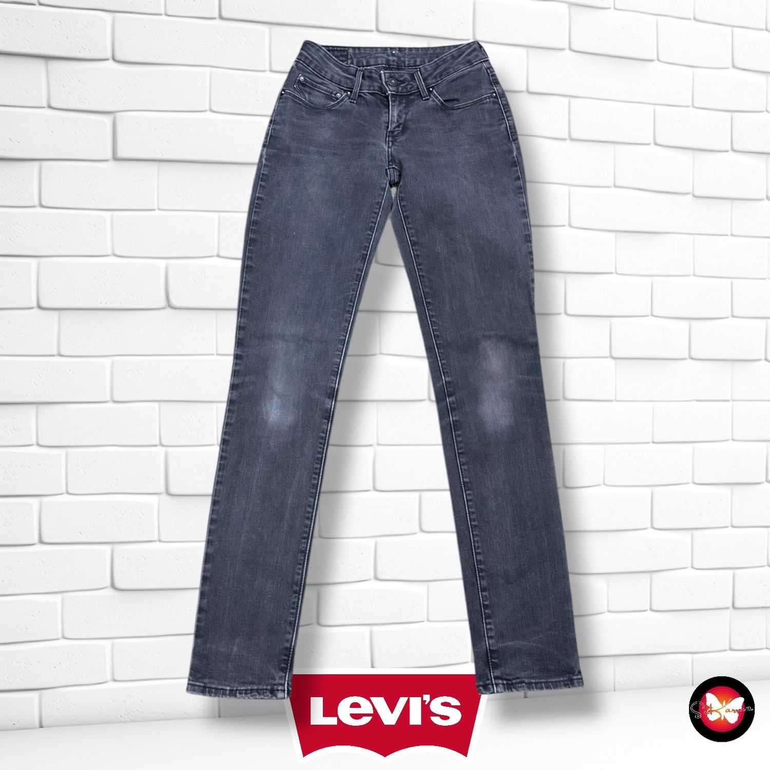 Pantalón LEVI’S color Negro vaquero Talla S (W26 L32)