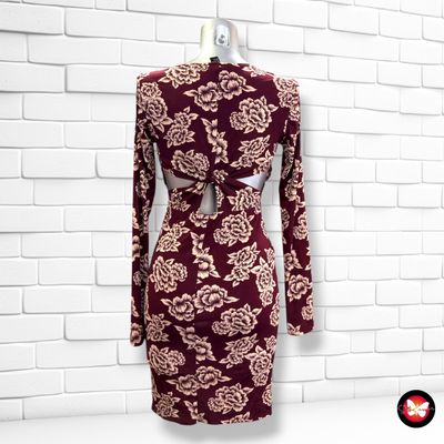 Vestido con espalda descubierta FOREVER21 color Granate y beige Talla S