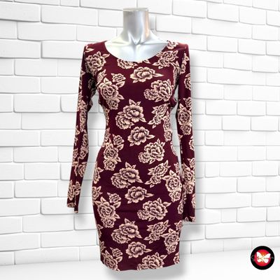 Vestido con espalda descubierta FOREVER21 color Granate y beige Talla S