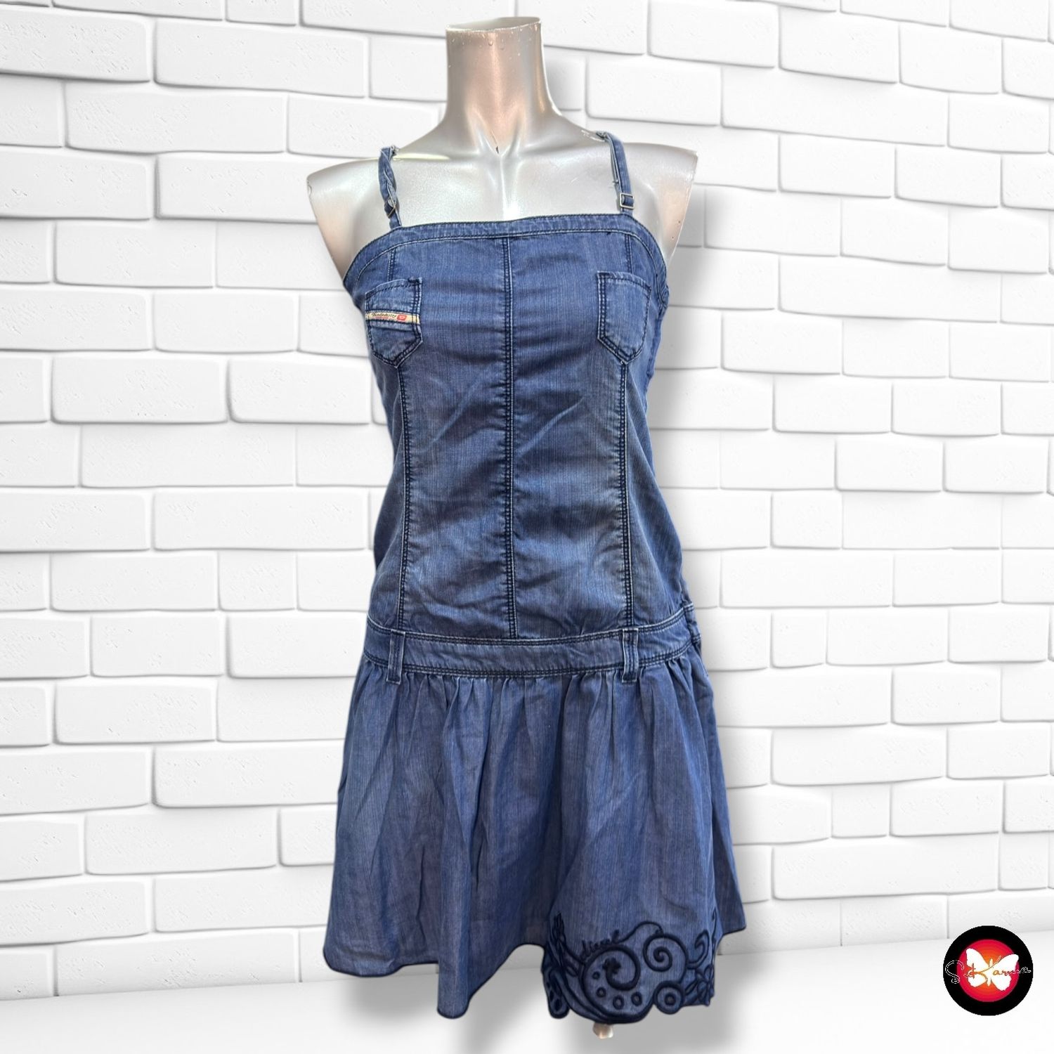 Vestido de tirantes DIESEL color Azul vaquero Talla S