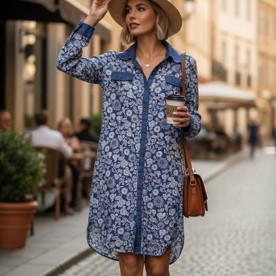 **HOY** Camisola vaquera  color Azul y blanco Talla XL