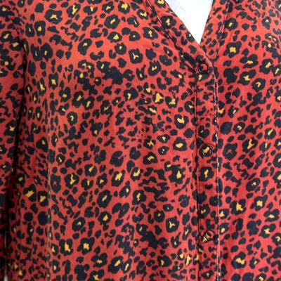 **HOY** Vestido camisero animal print PIMKIE color Teja y negro Talla 36