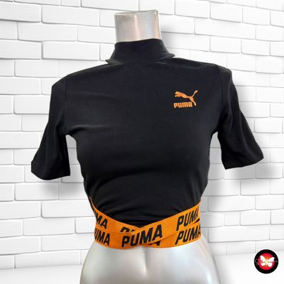 Camiseta cropped de manga corta PUMA color Negro Talla S