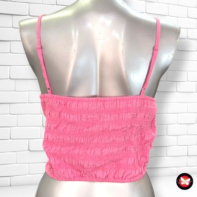 Crop top fruncido ZARA color Rosa Talla M