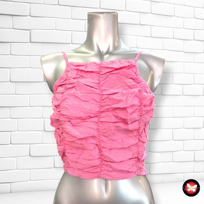 Crop top fruncido ZARA color Rosa Talla M