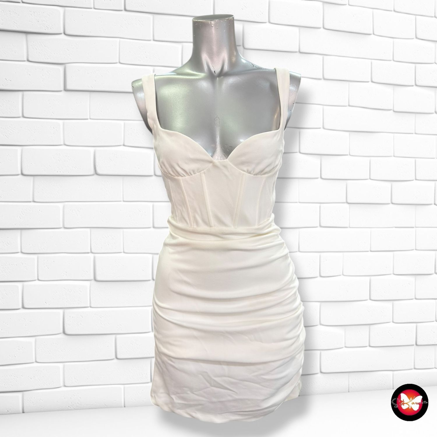 **HOY** Vestido de noche ZARA color Blanco Talla XS