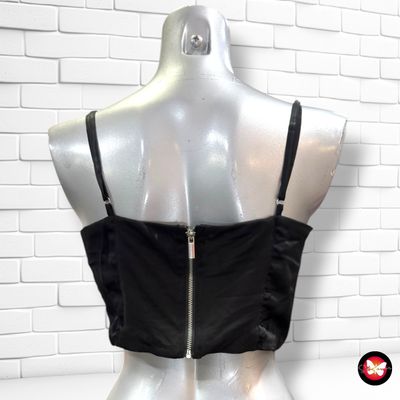 Crop top tipo corsé BERSHKA color Negro Talla M