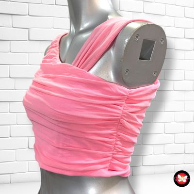 Crop top asimétrico SHEIN color Rosa Talla S