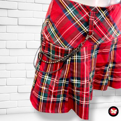 Falda preppy de cuadros  color Rojo y varios Talla L