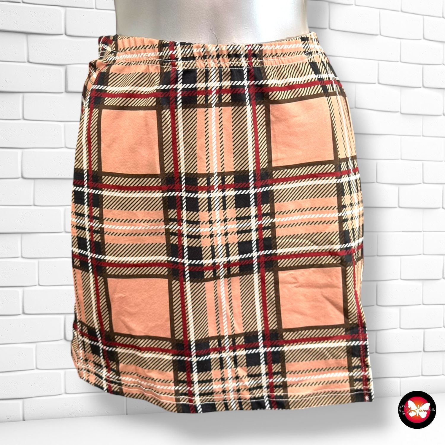 Falda elástica de cuadros SHEIN color Varios Talla S