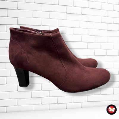 Botines de tacón tpo ante GRACELAND color Granate Talla Calzado 39