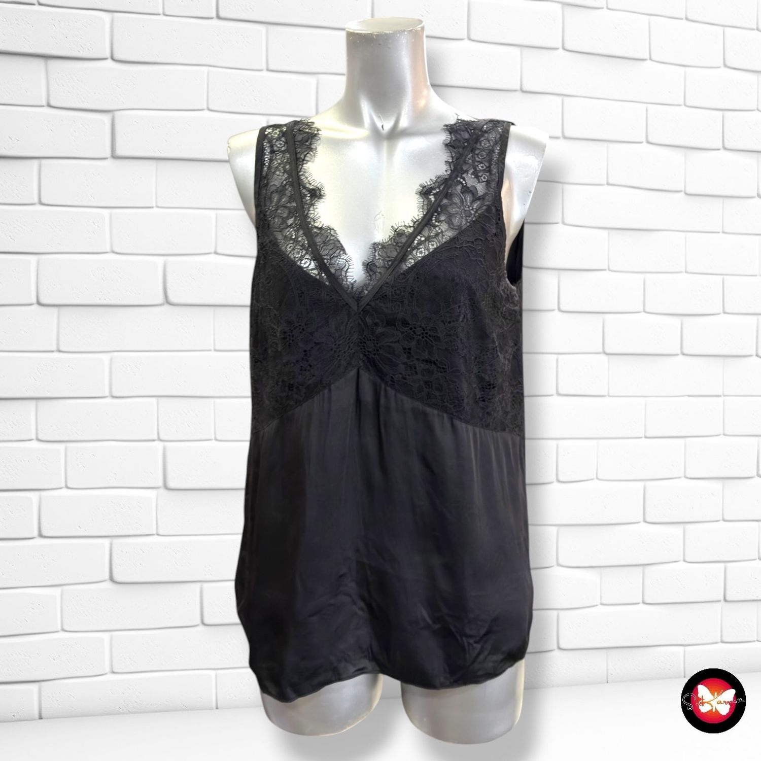 Blusa lencera H&amp;M color Negro Talla M (grande)