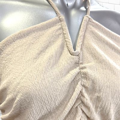 Crop top H&amp;M color Beige Talla L