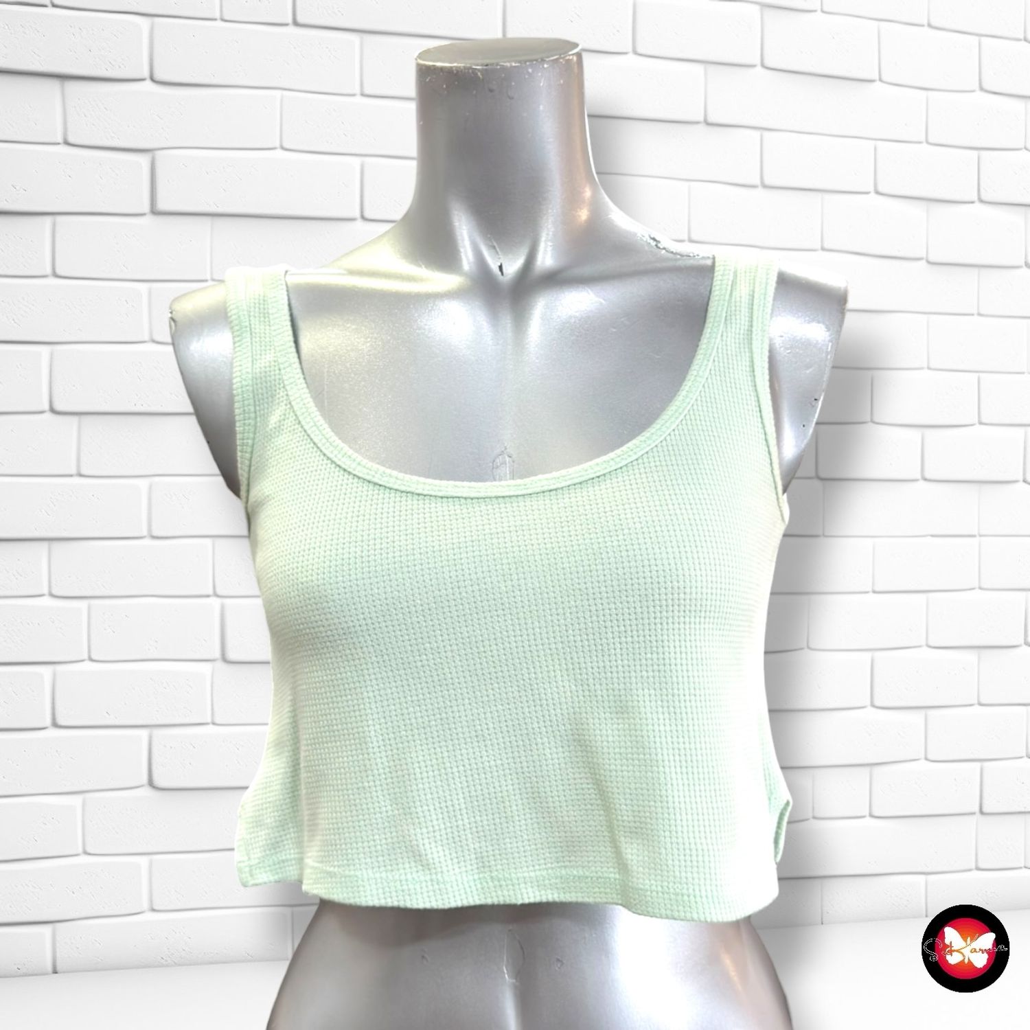 Crop top MANGO color Menta Talla XS