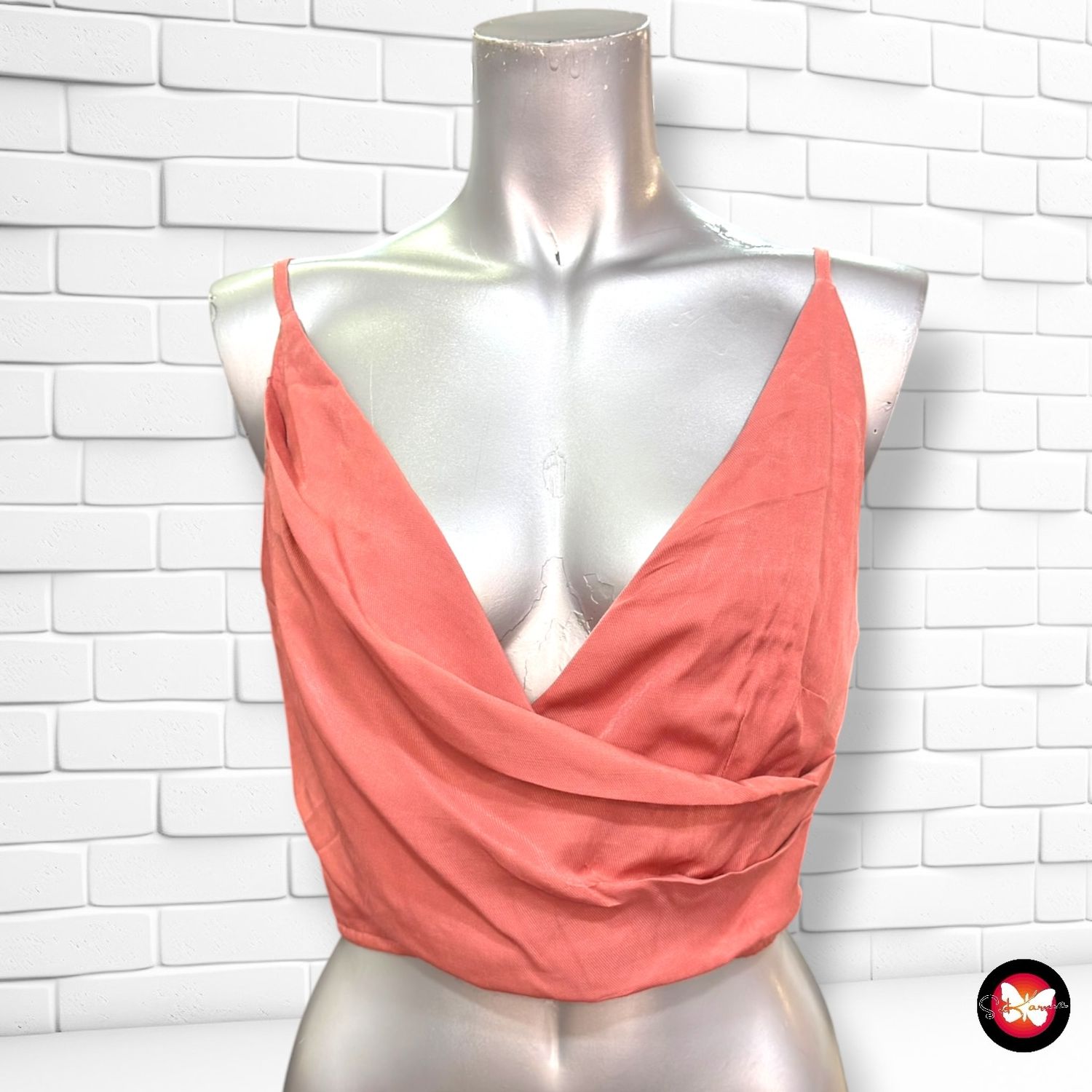 Crop top SHEIN color Melocotón Talla S