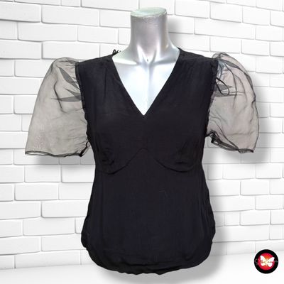 **HOY** Blusa con mangas traslúcidas PIMKIE color Negro Talla 36